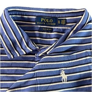 Polo Ralph Lauren Mens‎ XL Classic Fit Striped Short Sleeve Polo Shirt